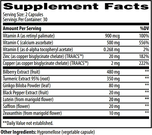 iGenics supplement facts panel showing exact ingredient dosages per serving